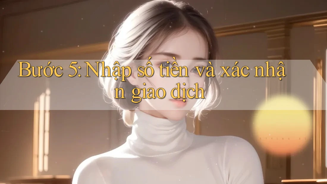 Bước 5: Nhập số tiền và xác nhận giao dịch Bước 5: Nhập số tiền và xác nhận giao dịch